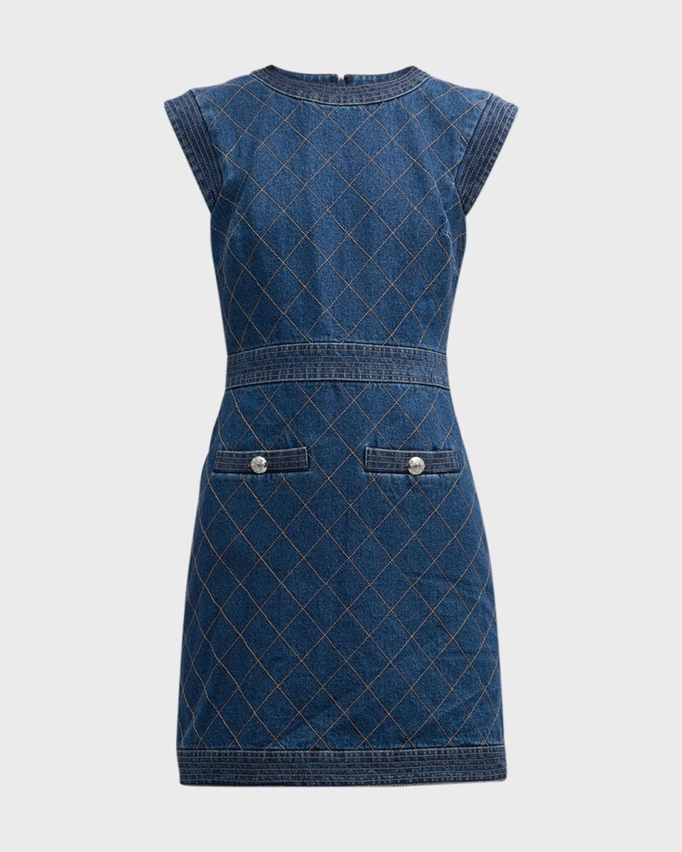 Ginny Sleeveless Denim Topstitch Mini Dress